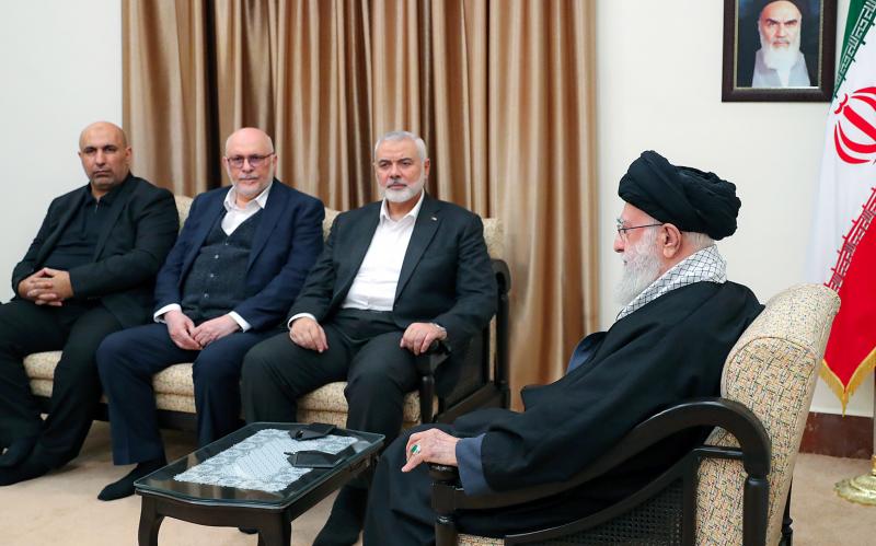 حماس کے رہنما اسماعیل ہنیہ کی رہبر انقلاب اسلامی سے ملاقات